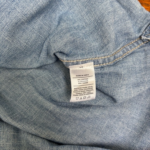 Market & Spruce Blue Weighted Rugged Denim Women’s XXL Button-Up Shirt - Picture 6 of 6